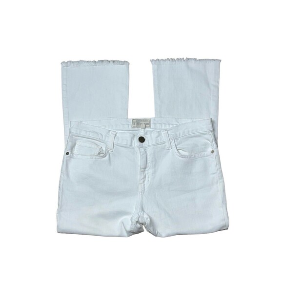 Current Elliott The Cropped Flip Flop Sugar White Denim Jeans Pants Women’s 30 - Picture 2 of 9